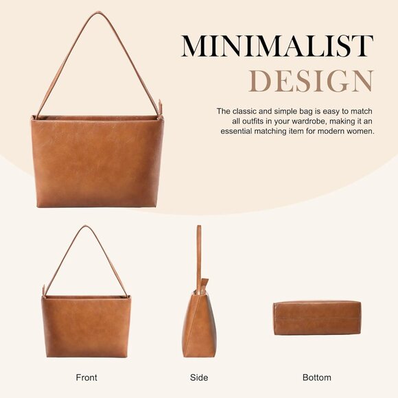 Vintage-Inspired Caramel Brown Shoulder Bag for Women - Stylish and Practical - Picture 6 of 6